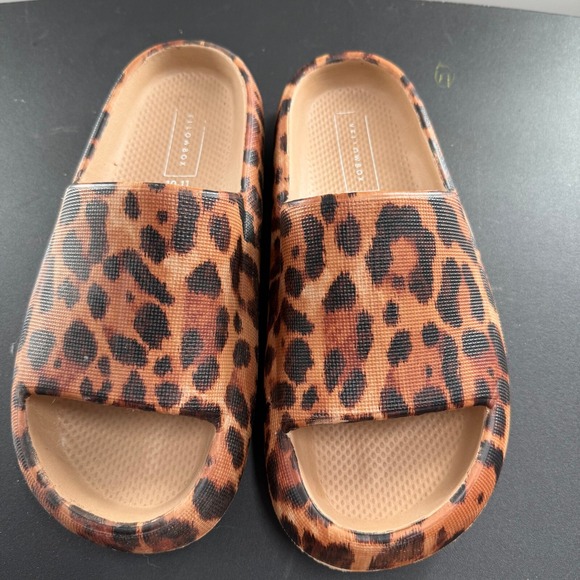 Yellow Box Zolah Leopard Print Slides Sandals Comfort‎ Slip On Size 10 - Picture 6 of 9